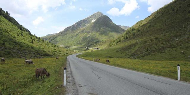 Alpine mountain road in Austria